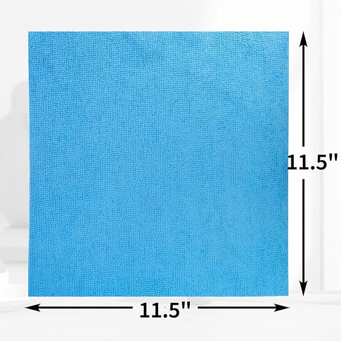 HOMERHYME Microfiber Cleaning Cloth, 200 Pack Blue Cleaning Rags Microfiber Towel Bulk Absorbent Lint-Free Wash Cloths, All-Purpose Towels for Cars, Shop, Automotive, Garage, Home & Kitchen