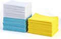 Amazon Basics Microfiber Cleaning Cloths,Ultra Absorbent,Scratch-Free,Highly Absorbent,Non-Abrasive,Reusable and Washable,16" x 12",Blue/White/Yellow,(Pack of 288)