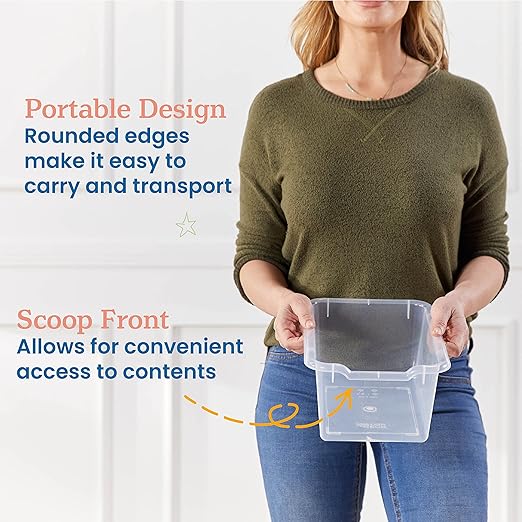 ECR4Kids Scoop Front Storage Bins, Multipurpose Organization, Clear, 10-Piece
