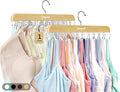 Bra Hanger for Closet, Tank Top Hanger w/20 Hooks Capacity Foldable Wood Space Saving Hangers, 360°Rotating Closet Organizers and Storage for Dorm & Apartment for Bra Scarf Ties(1 Pack)