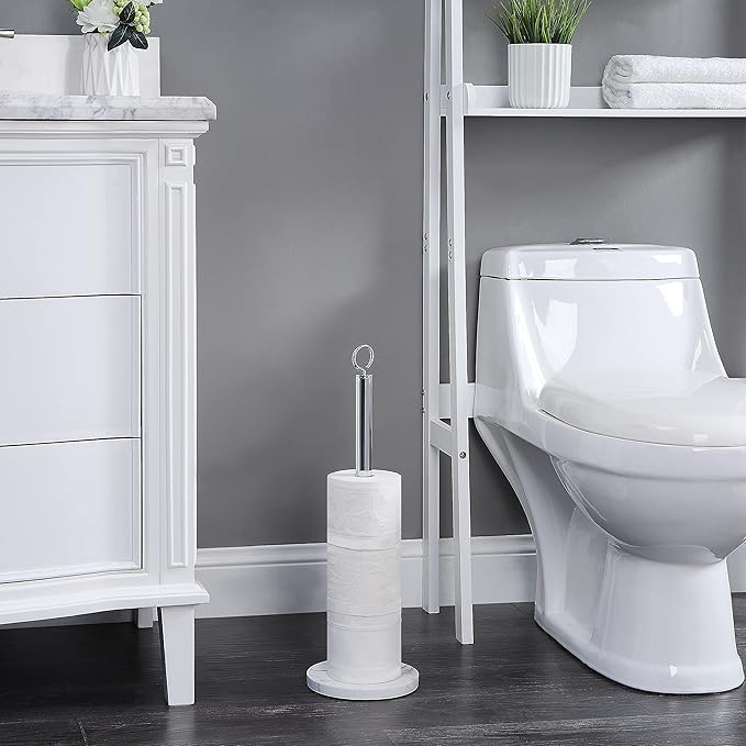 SunnyPoint Elite Heavy Weighted Sturdy Spare Toilet Paper Roll Holder Storage Stand
