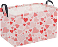 Sanjiaofeng Rectangular Valentine's Day Basket Love Storage Bins,Girls Storage Basket with Handles.Clothers,Books,Kid's Gifts Bins. (Colorful Love)
