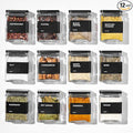 Glass Spice Jars with Bamboo Lid, 4oz Square Spice Containers for Pantry Organization, Seasoning Bottles with Labels, Spoons, Funnel for Salt Sugar