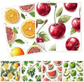 6 Pack Swedish Dishcloths for Kitchen - Reusable Dish Paper Towels Cloths Washable,Absorbent Cellulose Cleaning Sponge Cloth Wipes Quick Dry, Decorative Tea Towels,No Odor Biodegradable(Fruit)