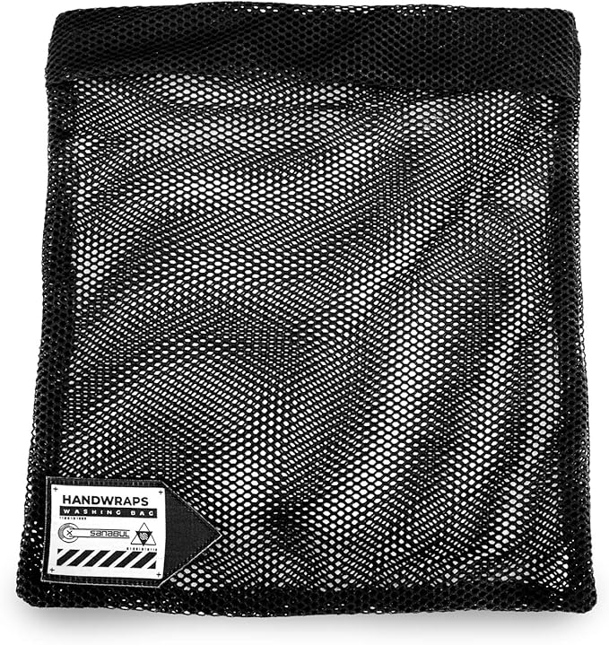 Sanabul Handwrap Laundry Bag Mesh Boxing Glove Hand Wrap Wash Bag with Zipper- Black , Large