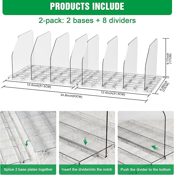Bag & Purse Organizer for Closet, 4 Sets Adjustable Clear Handbag Storage Shelf, Plastic Clutch Dividers for Closet Organizers and Storage-Keep Purses upright (4 Sets)