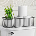 Wetheny Toilet Paper Basket ( 1 Pack) - Black Wire Basket Metal Basket for Bathroom farmhouse decor - Wire Storage Baskets for organizing toilet tank topper, countertop