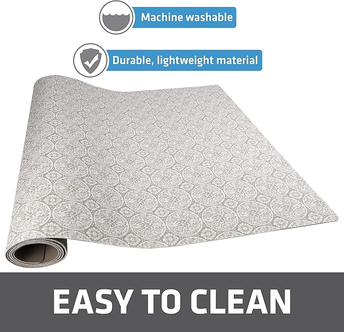 Drymate Premium XL Under Sink Mat, Waterproof Cabinet Protection Mats for Kitchen & Bathroom, Absorbent Shelf Liners, Slip-Resistant, Non-Adhesive, Machine Washable (USA Made)(24”x59”)(Tan)