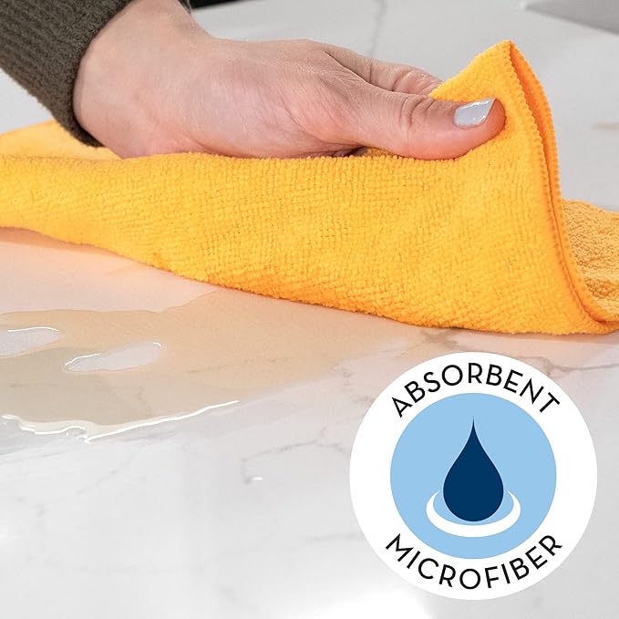 S&T INC. 12 Pack 12" x 16" Microfiber Cleaning Cloth, Bulk Microfiber Towel for Home, Reusable and Lint Free Microfiber Towels for Cars, Assorted Colors
