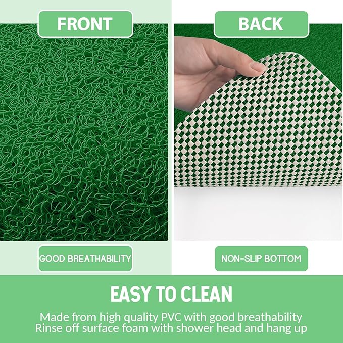 Hargiis Non-Slip Bathtub Mat, Anti Slip Shower Mat, Fast Drying Bathtub Mats, Foot Scrubber Mat, Anti Slip Mat for Tub, Floor, Bathroom, Kitchen, Home, Hotel (Dark Green 36"×24")