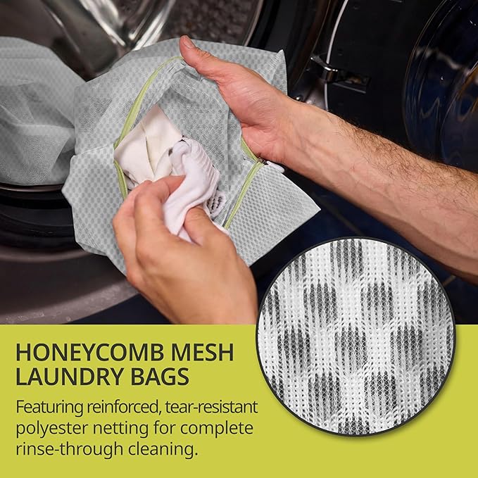 Laundry Bags, 3 Pcs Honeycomb Mesh Laundry Bags for Delicates, 12" x 16"