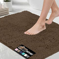 GORILLA GRIP Bath Rug Mat 44x26, Thick Soft Absorbent Chenille, Quick Dry Microfiber Mats, Rubber Backing Washable Shower Floor Rugs, Bathmat Runner, US Designed Bathroom Home Decor Accessories Brown