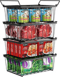 iSPECLE Freezer Organizer Bins, 4 Pack Stackable Chest Freezer Organizer for 5 Cu.Ft Deep Freezer, 14" x 9.4" Heavy Duty Wire Baskets with Handles, Easy Access to Sort Meat & Veggies, Black