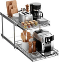 2-Tier Pull-Out Cabinet Organizer with Heavy-Duty Steel Frame, Full-Extension Sliding Shelves, Holds 100 lbs, Easy Install for Kitchen, Pantry & Under Sink Cabinets, 17" W x 21”D x 16.5" H