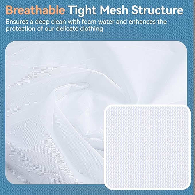 Large Mesh Laundry Bags for Delicates, 4Pcs Laundry Bags Mesh Wash Bags, Delicate Laundry Bag, Travel Clothing Storage Bags for Cruise, Camping, College (2XL,2L)