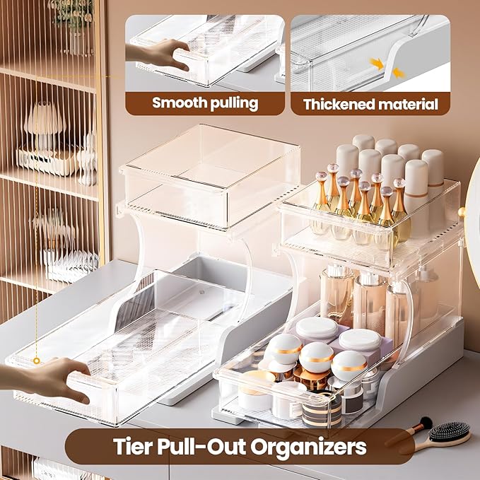 2 Tier Bathroom Organizers and Storage, Bathroom Counter Organizer, Under Sink Organizer Bathroom, Bathroom Under Sink Organizer, Bathroom Vanity Organizer, New for 2026, 1 Pack