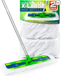 VanDuck Extra Large Cotton Mop Pads Compatible with Swiffer XL Mop - X-Large Wet and Dry Pads Refill, 2-Pack (Handle is Not Included)
