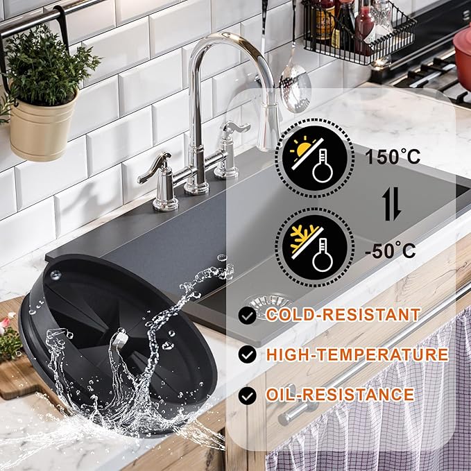 Garbage Disposal Splash Guards, 3 3/8" Kitchen Sink Splash Guard, QCB-AM Garbage Disposal Stopper Fit for in.SinkErator Evolution Series, Rubber Kitchen Sink Drain Cover(2 Pack)