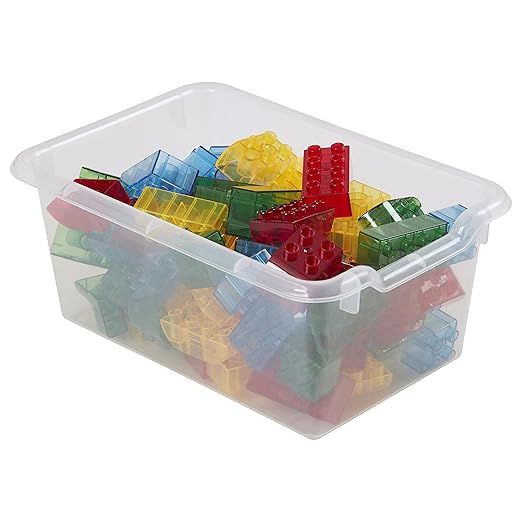 ECR4Kids Scoop Front Storage Bins, Multipurpose Organization, Clear, 10-Piece