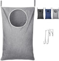 Lifewit 1 Pack Over Door Laundry Hamper, Large Collapsible Hanging Laundry Hamper, Hanging Laundry Basket Bag for Bathroom Bedroom Dirty Clothes Storage Organizer, Light Gray