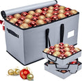 Mrrihand Christmas Ornament Storage Box, Ornament Storage Container with 8 Trays-Xmas Decoration Organizer Keeps 128 Holiday Ornaments 3-Inch, Dual Zipper Closure, 600D Tear-Proof（Grey）