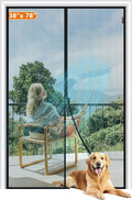 MAGZO Magnetic Screen Door, Fits Door Size 38 x 78 Inches, Actual Screen Size 40 x 79 Inches Reinforced Fiberglass Mesh Curtain for Front and Entry Entrance Mesh with Full Frame Hook & Loop, Gray