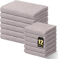 Homaxy Kitchen Towels and Dishcloths Set, 10 x 10 and 13 x 19 Inches, Set of 12 Super Soft and Absorbent Coral Velvet Kitchen Towels, No Lint and Nonstick Oil Fast Drying Dish Towel, Grey