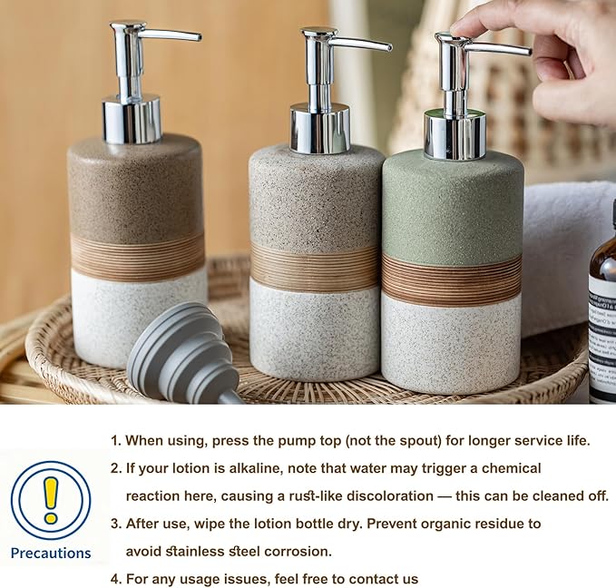 Dish Soap Dispenser for Bathroom, Hand Soap Dispenser with Stainless Steel Pump, Includes Silicone Funnel, Non-Slip Design, Matte Finish, Kitchen Decor
