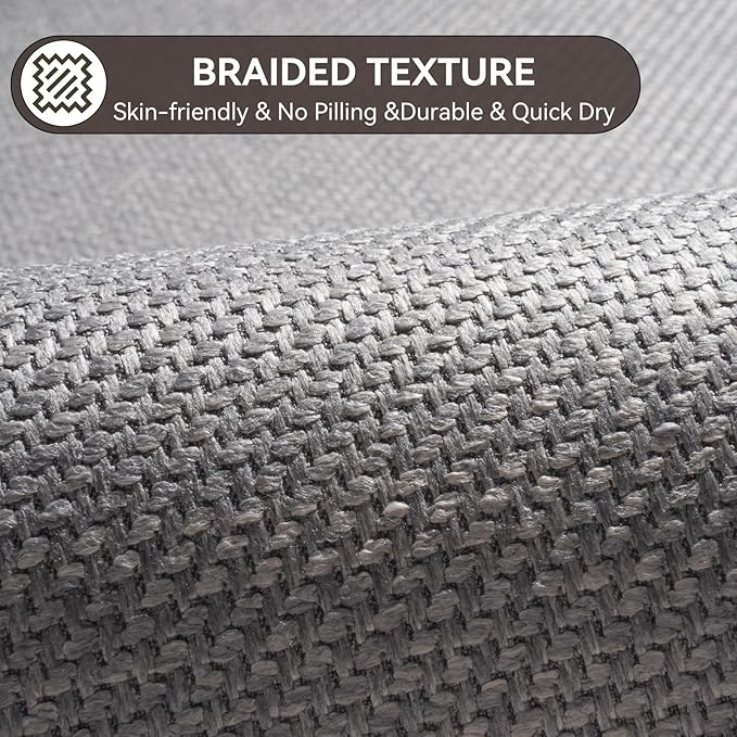 YDKGL Half Circle Bath Mat, Thin Bathroom Rugs Fit Under Door Quick Dry Non Slip Washable Bathroom Mat with Rubber Backing, Absorbent Half Round Shower Mat Rug, Gray Brown
