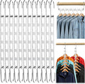12 PCS Space Saving Hangers for Clothes, Multi Hanger 6 Slots Metal Closet Organizer Hangers Foldable Hanger Organizer Space Saver 360-Degree Rotation for Wardrobe and Dormitory Organization