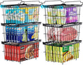 iSPECLE Freezer Organizer Bins - 6 Pack Adjustable Width for 5 to 7 Cu.Ft Chest Freezers, Stackable Freezer Wire Storage Baskets for Deep Freezer Organization, Assembly Required, Black