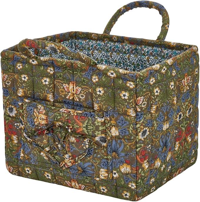 Boho Fabric Storage Basket, Large Capacity Laundry Basket, 12.2'' x 10.23'' x 10.23'' Collapsible Laundry Hamper with Easy Carry Handles (D Multi-Color 14, L)