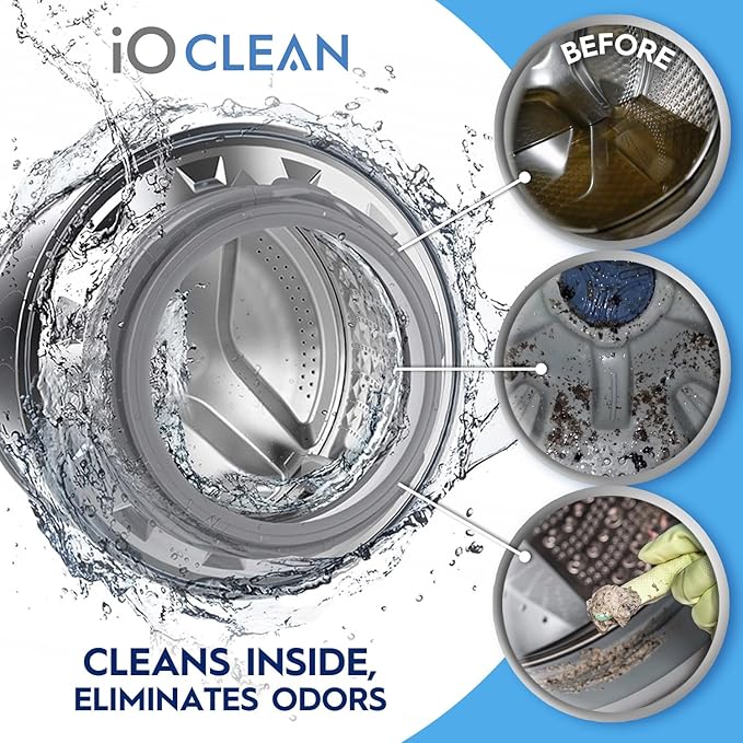 Washing Machine Cleaner Descaler Tablets, 24 Count (1 Year Supply) – Deep Clean Washer Cleaner Tablets for HE Front Load & Top Load – Unscented Washing Machine Descaler for Odor Control