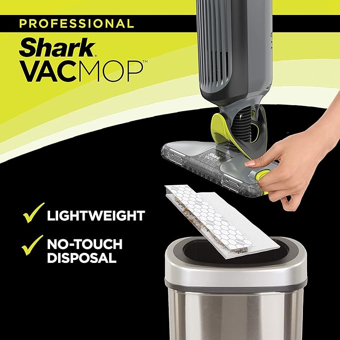 Shark VACMOP Disposable Hard Floor Pad Refills, Compatible with VM252 & VM180, No-Touch Disposal, for use on All Sealed Floors - Stone, Hardwood, Laminate & Tile, (46 Count Total), VMP46