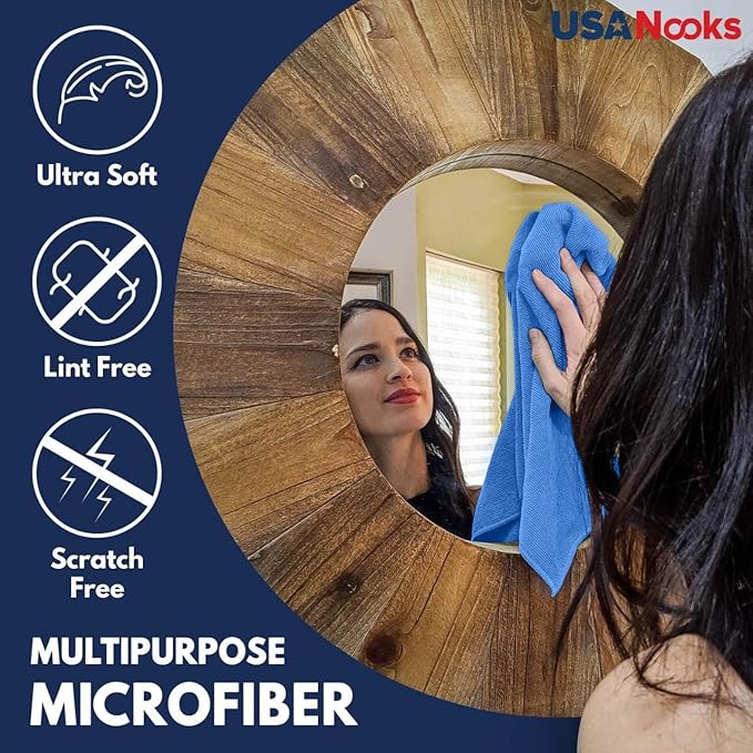 USANOOKS Premium 300GSM Microfiber Cleaning Cloth - 12.5"x12.5" High Performance - 1200 Washes, Ultra Absorbent Microfiber Towels for Cars Undercarriage, Rims & Engine Bay Cleaning - Microfiber Cloth
