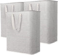 Lifewit 3 Pack Laundry Hamper Large Collapsible Laundry Baskets, Freestanding Waterproof Clothes Hamper with Easy Carry Handles in Laundry Room Bedroom Bathroom College Dorm, Grey, 3 x 125L