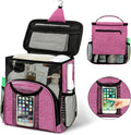 Attmu Portable Shower Caddy College Tote Bag, Quick Dry Hanging Toiletry Bag, Large Capacity Mesh Shower Caddy Portable for College Dorm Room Essentials for Boys and Girls for Bath Camping (Pink)