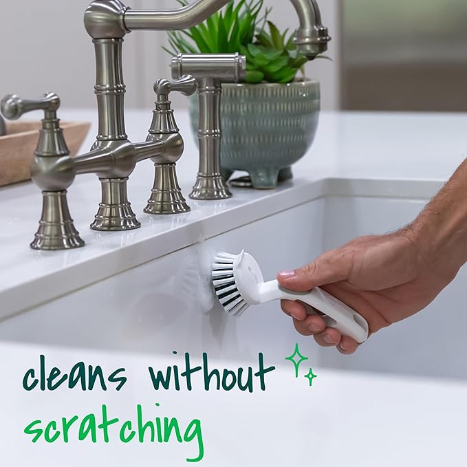 Scotch-Brite Little Handy Scrubber Brush, 6 Dish Brushes, Dish Brush with Long Lasting Bristles, Crevice Cleaning Brush, Nail Brush for Cleaning Fingernails