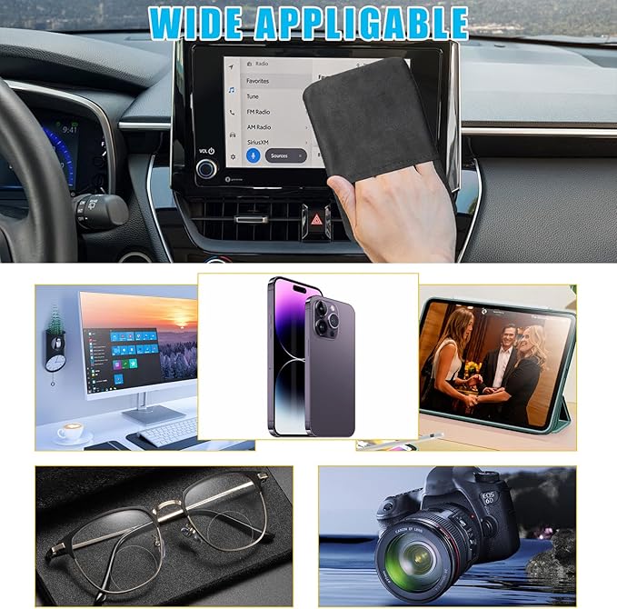 Car Screen Cleaner, Microfiber Auto Screen Cleaning Pad, Foldable Touch Screen Cleaner Cloth for Vehicle Dashboard LCD Display, Interior Car Accessories