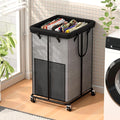150L Large Laundry Hampers, Oxford Fabric Laundry Hampers Clothes Hampers, Metal Frame and Removable Bag Design with Wheels, Suitable for Bedroom, Bathroom, Dorm Room, Laundry Room (Cationic Gray)