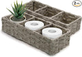 BROOKSTONE, [2 PACK SET] Wicker Storage Basket, Boho Organization and Storage Container, Decorative Shelf Bin, Over the Toilet Paper Reserve, Suitable for Any Home Décor Style