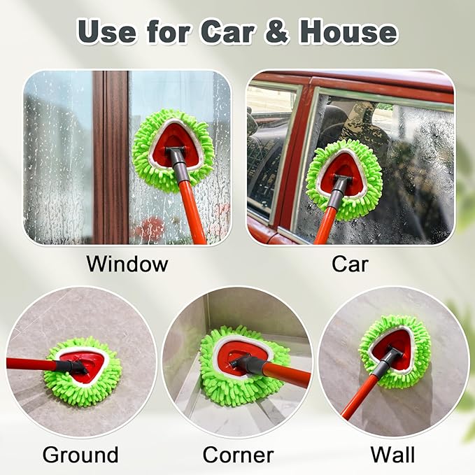 Mop Heads Replacements, 3 Pack Spin Mop Refill Replace Head for O Cedar RinseClean 2 Tank System, Microfiber & Chenille, Machine Washable and Safe for Cleaning All Hard-surfaced Floors