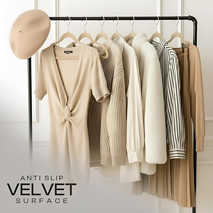 Utopia Home Velvet Hangers 20 Pack - Non-Slip Suit Hangers with 360 Degree Rotatable Hook - for Pants, Coats, Shirts & More (Ivory)