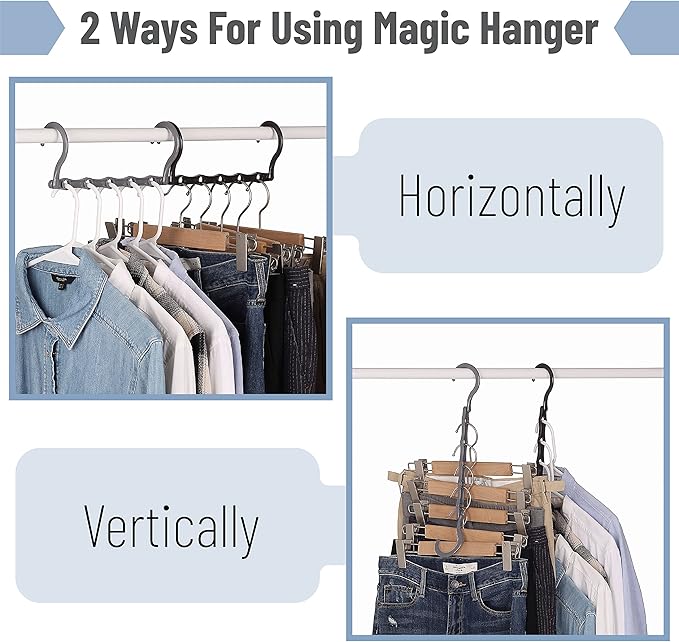 Mr. Pen Space Saving Hangers - 8 Pack Mixed Color Space Saver Shirt Hangers, Black, Gray, White