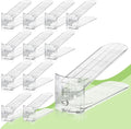 MOOKNAT Clear Shoe Slot Organizer, 12 Pack Adjustable Shoe Slots Organizer for Closet Clear Shoe Stackers Shoe Rack Holder Shoe Space Savers for a Pair of Shoes