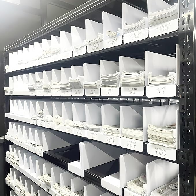 1.6MM 20 Pcs 39 * 15CM 1MM PVC Shelf Dividers for Closets Wood Shelf Separators Clothes Organizer and Bedroom Storage and Organization Organization Separator Shelf Laber