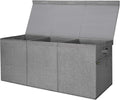 BALEINE Fabric Storage Bins with Lid, Collapsible Extra Large Storage Boxes Bins Baskets with Divider for Home Organizing (37.5"x13"x16", Grey)
