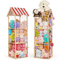 Stuffed Animal Storage, Space Saving Vertical Stuffed Animal Holder Wood, Easy Assembly Cottage-Style Plush Toys Organizer for Kids Bedroom & Playroom (Wood, Large)