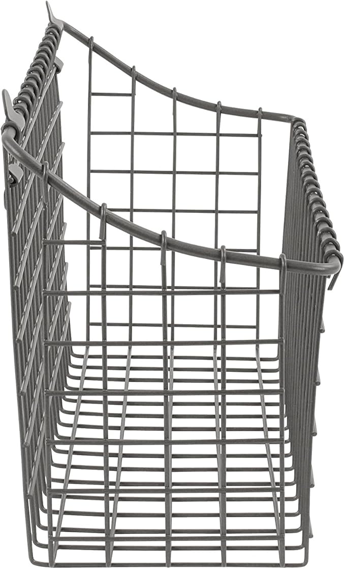 Spectrum Extra Large Wire Wall Mount Storage Basket Industrial Gray, Vintage Wire Basket Wall Mount Organizer Modern for Pantry Kitchen and Bath, Versatile Wall Mount Storage Basket Wire Caddy