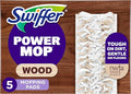 Swiffer PowerMop Wood Mopping Pad Refills for Floor Cleaning, 5 count